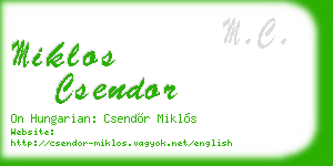 miklos csendor business card